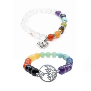 Ensemble de Bracelets 7 Chakras avec Symboles - Lot