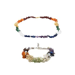 Ensemble de bracelet et collier à 7 chakras - Lot