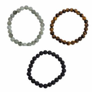 Ensemble de Bracelets pour Hommes en Pierres Précieuses - Lot