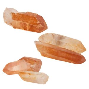 Ensemble de Points de Quartz Tangerine Brésilien Brut - Lot