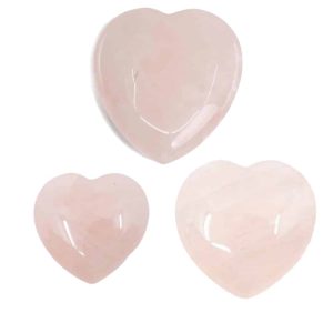 Ensemble de Cœurs en Quartz Rose (Grand - Moyen - Petit) - Lot