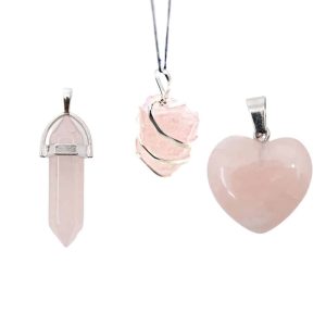 Ensemble de Pendentifs Quartz Rose Populaire - Lot