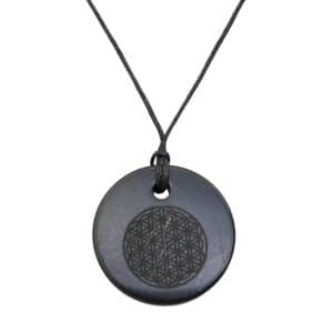 Pendentif Shungite - Fleur de Vie (30 mm)