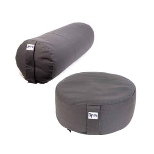 Ensemble de Bolster et Coussin de Yoga Anthracite