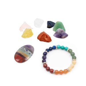 Ensemble de Pierres Précieuses et Bracelet des 7 Chakras - Lot