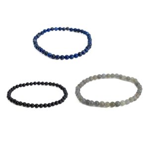 Ensemble de Bracelets en Pierres Précieuses pour Protection (4 mm) - Lot