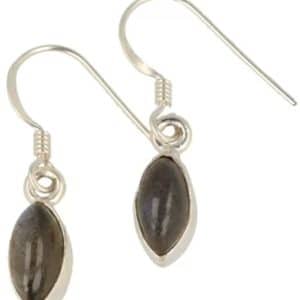 Boucles d'oreilles en labradorite faites à la main en argent sterling 925 d'Inde