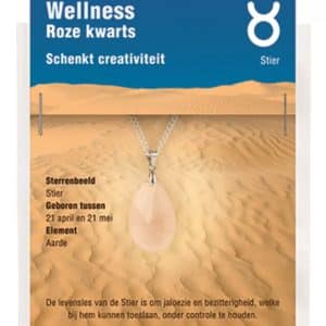 Pendentif Signe du Taureau Quartz Rose pour l'Amour et l'Harmonie