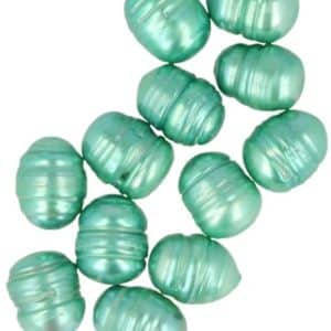 Perles de couleur verte 10 mm - 12 pièces