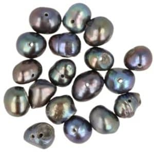 Perles de nacre grises 5 mm 20 pièces teintées