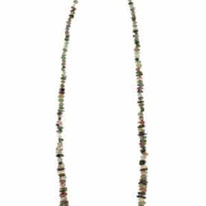 Collier fendu en tourmaline pastèque avec fermoir argenté