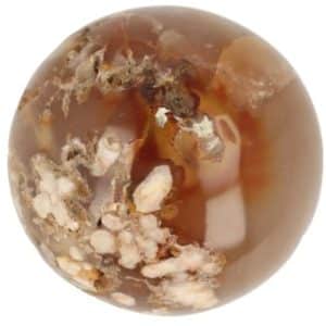 Boule de pierre précieuse en agate fleur unique polie