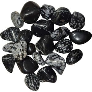 Obsidienne flocon de neige pierres roulées 250 grammes Mexique pierre semi-précieuse