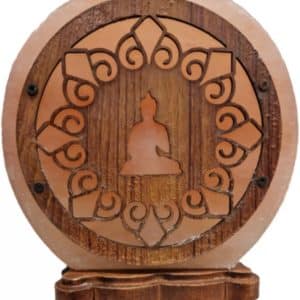 Lampe en pierre de sel Déco Méditation Bouddha Inclut Câble et Ampoule