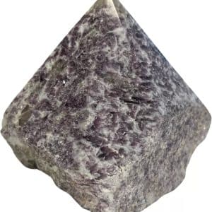 Pointe de lépidolite de Madagascar, sommet brut et poli particulier