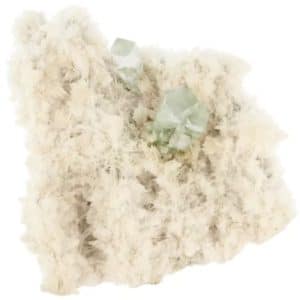 Cristaux d'Apophyllite vert clair sur Scolecite d'Inde