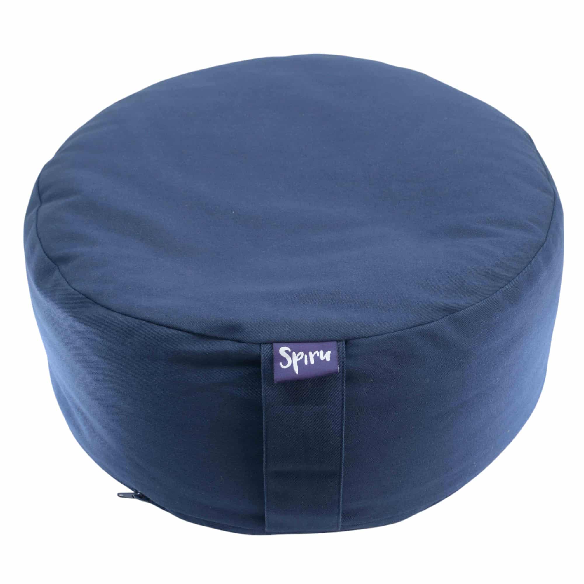 Coussin de Méditation Bleu Foncé Spiru Rond en Coton  - 36 x 15 cm