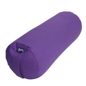 Traversin de Yoga Violet Rond en Coton - Uni - 59 x 21,5 cm