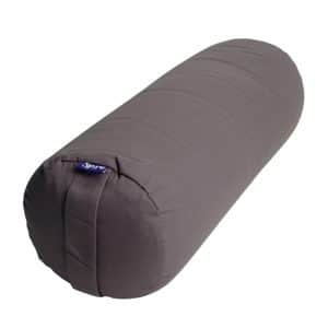 Traversin de Yoga Anthracite Rond en Coton - Uni - 59 x 21,5 cm